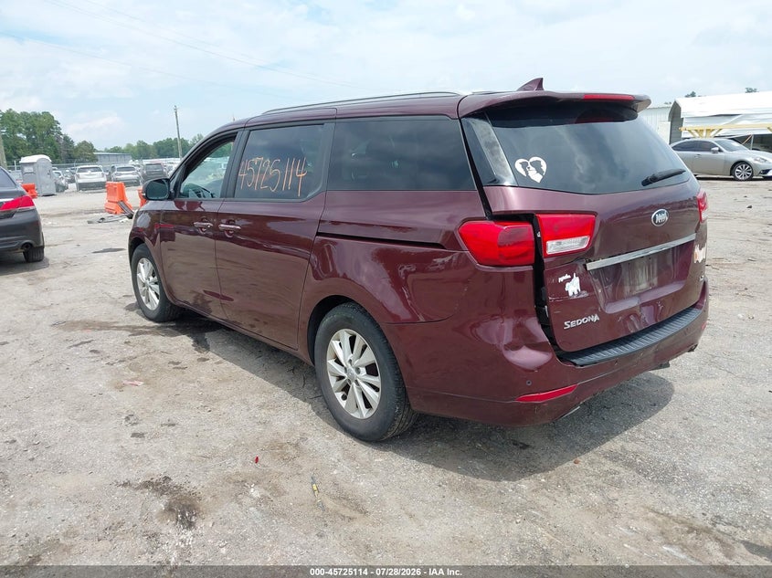 Vin: kndmb5c15g6085776, lot: 46223813, kia sedona lx 20163
