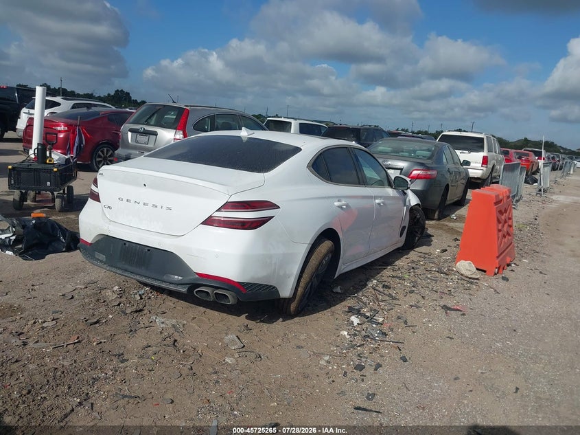 Vin: kmtg34ta0pu126218, lot: 46223964, genesis g70 2.0t rwd 20234