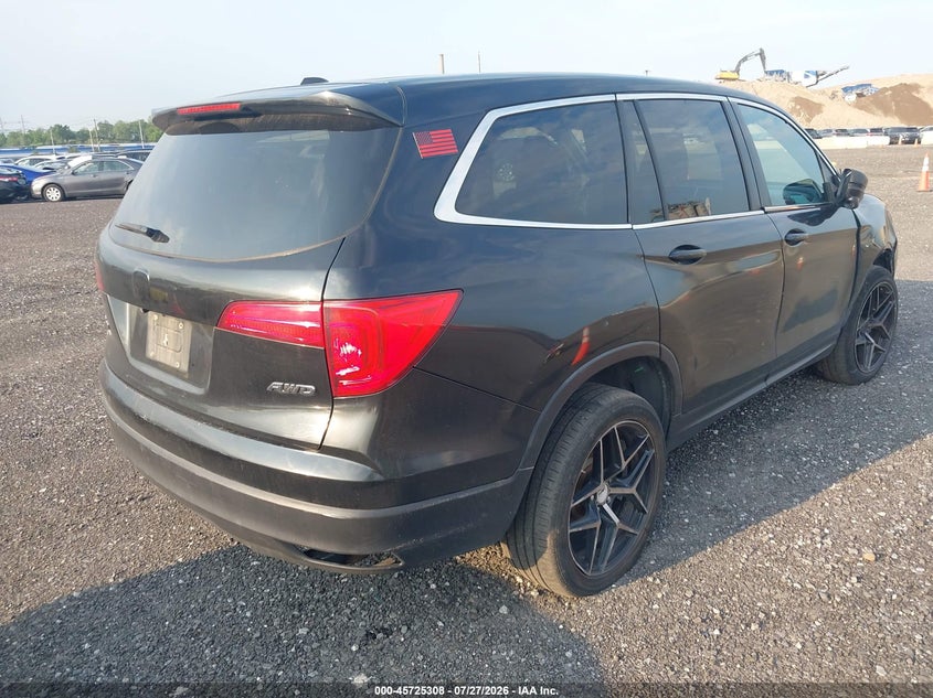 Vin: 5fnyf6h54gb116205, lot: 46224007, honda pilot ex-l 20164