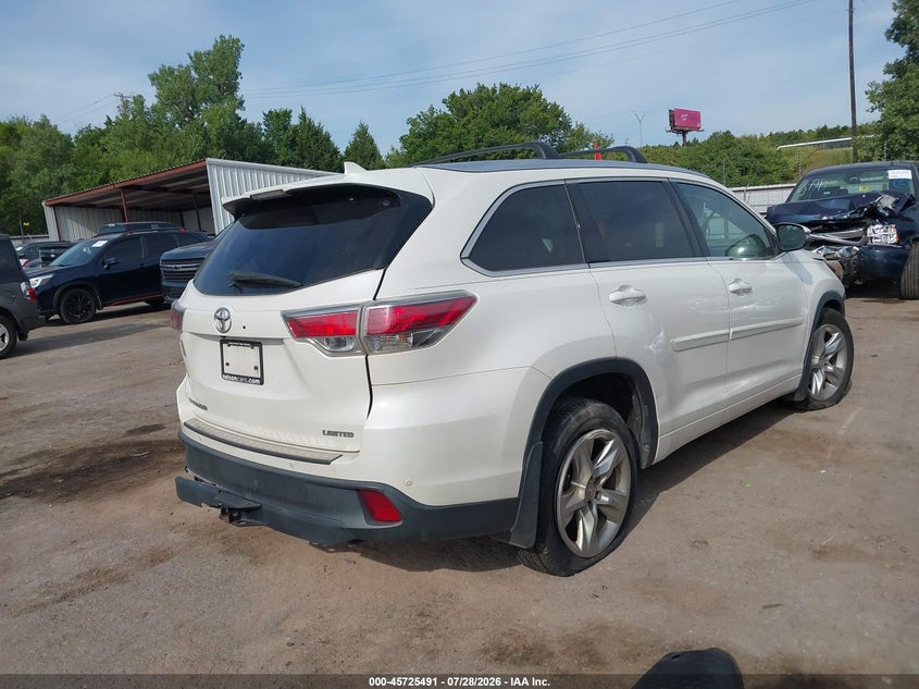 Vin: 5tdykrfh3es025638, lot: 46224190, toyota highlander limited v6 20144