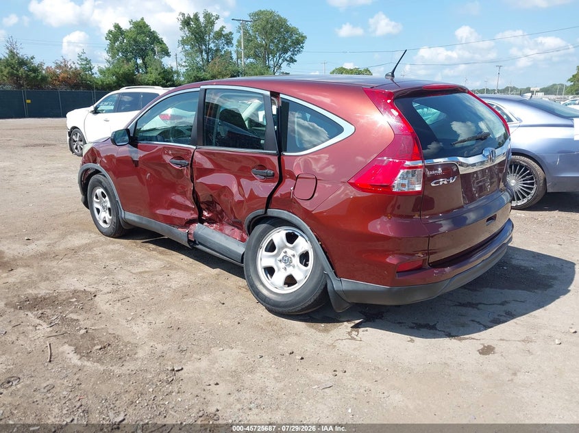 Vin: 5j6rm4h34fl121133, lot: 46224386, honda cr-v lx 20153
