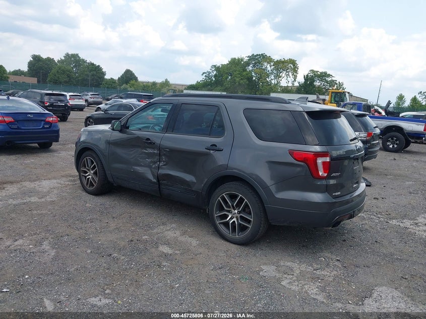 Vin: 1fm5k8gt6hgc59508, lot: 46224505, ford explorer sport 20173