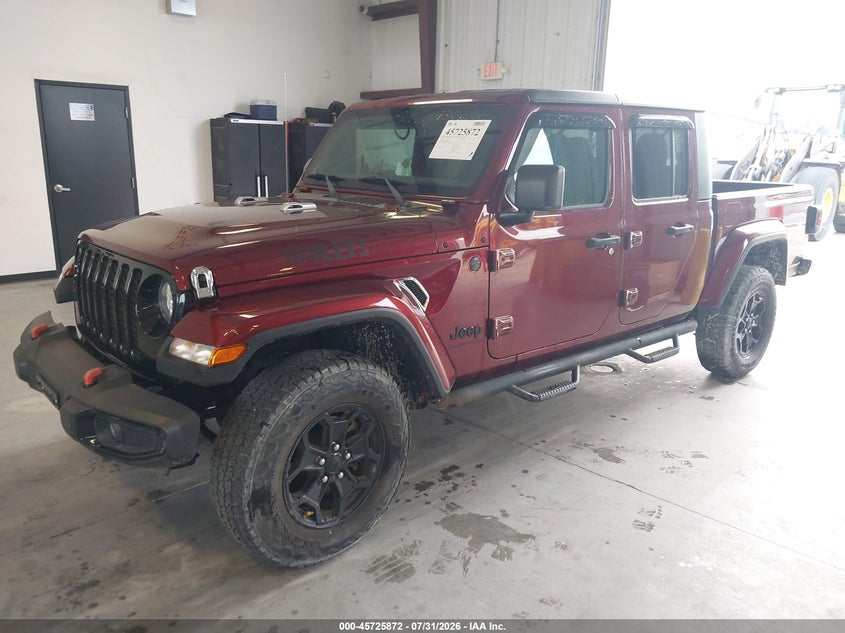 Vin: 1c6hjtag8nl128447, lot: 46224571, jeep gladiator willys 4x4 20222