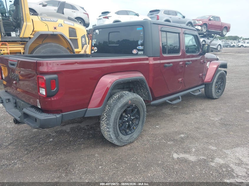 Vin: 1c6hjtag8nl128447, lot: 46224571, jeep gladiator willys 4x4 20224