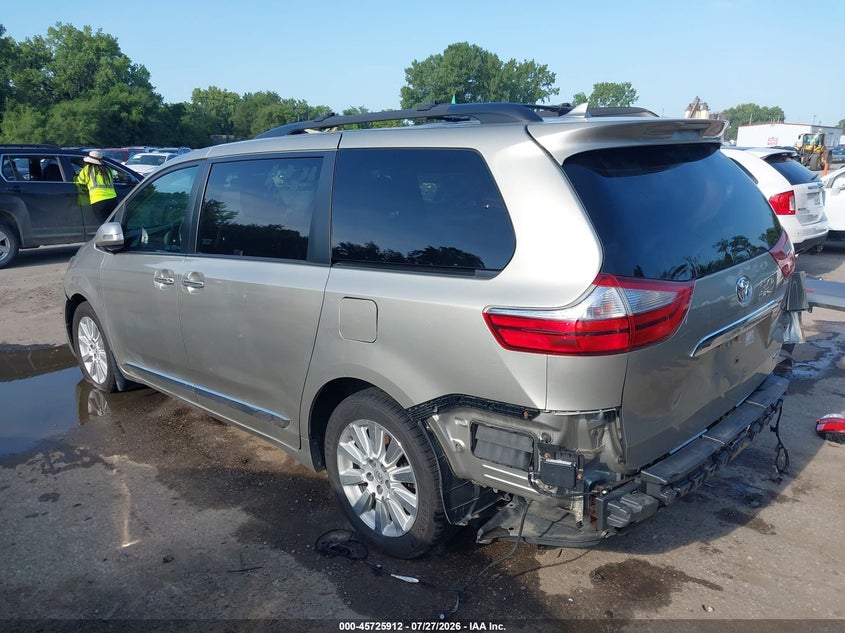 Vin: 5tddk3dc7fs115895, lot: 46224611, toyota sienna limited premium 7 passenger 20153