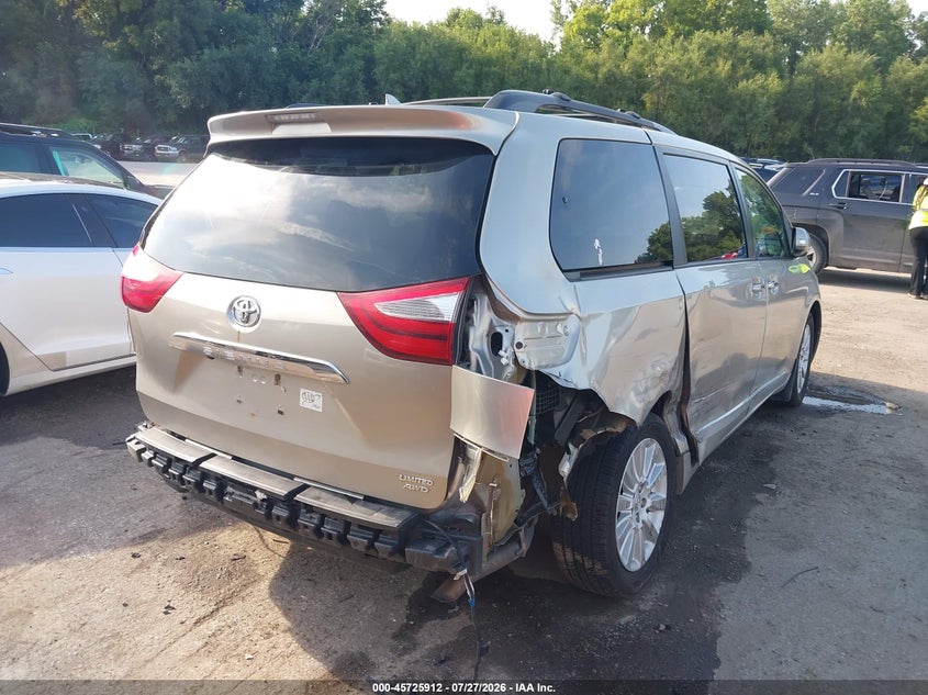 Vin: 5tddk3dc7fs115895, lot: 46224611, toyota sienna limited premium 7 passenger 20154