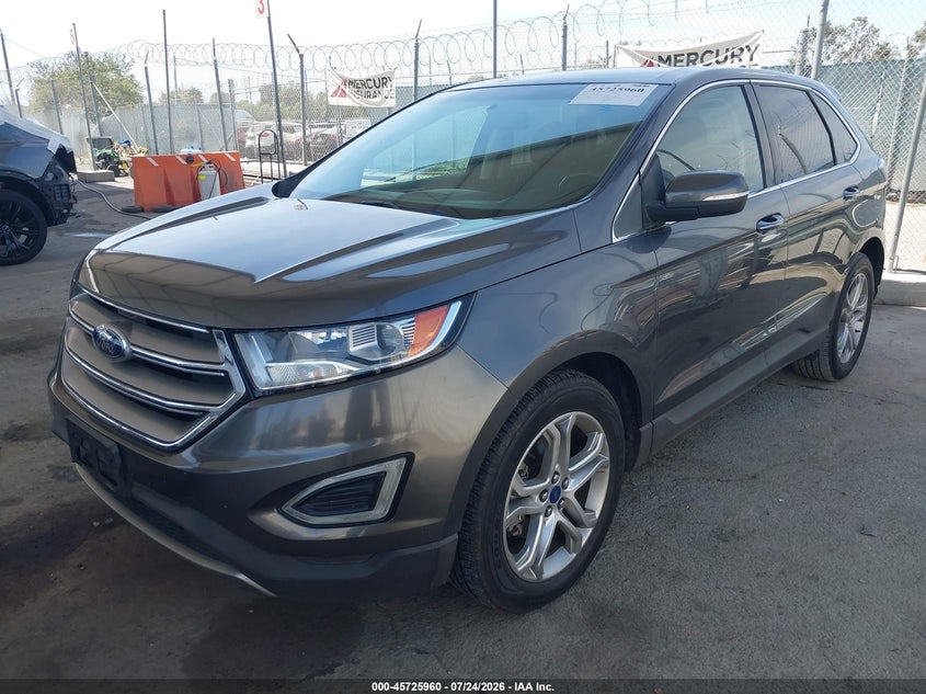 Vin: 2fmtk3k92fbc34535, lot: 46224659, ford edge titanium 20152