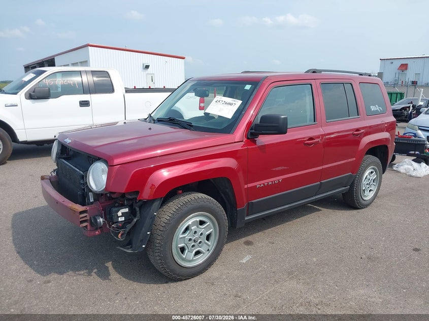 Vin: 1c4njpbb4gd575327, lot: 46224705, jeep patriot sport 20162