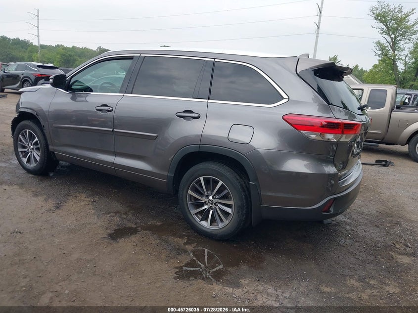 Vin: 5tdjzrfh9js527447, lot: 46224734, toyota highlander xle 20183