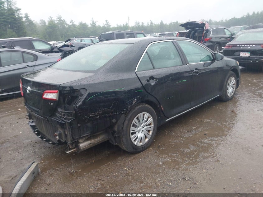 Vin: 4t1bf1fk7cu023645, lot: 46224780, toyota camry le 20124