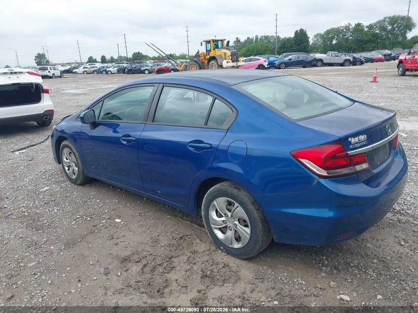 Vin: 19xfb2f53fe071924, lot: 46224788, honda civic lx 20153