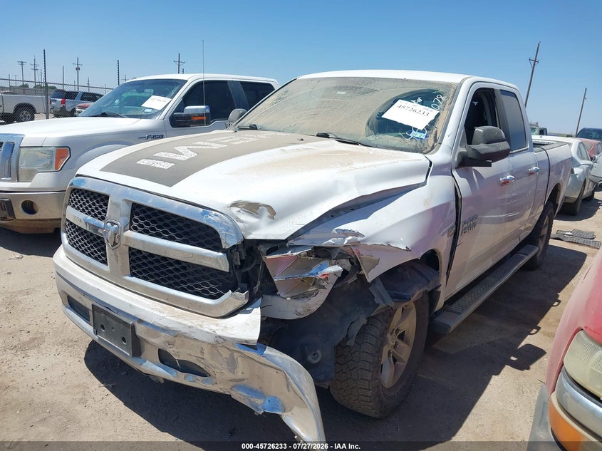 Vin: 1c6rr7gt9gs125767, lot: 46224932, ram 1500 slt 20162