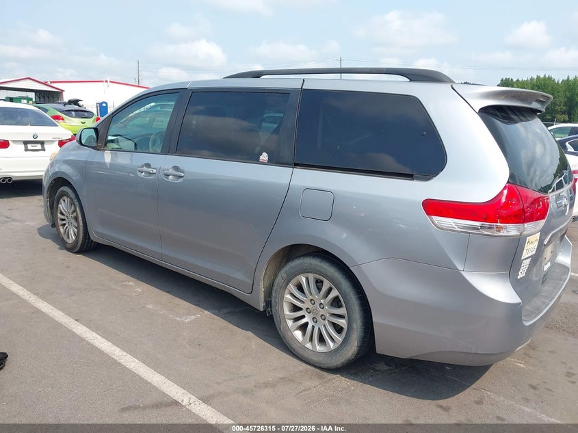 Vin: 5tdyk3dc9bs079574, lot: 46225014, toyota sienna xle v6 20113