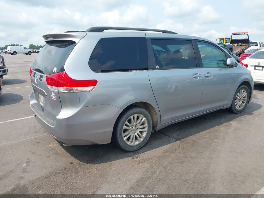 Vin: 5tdyk3dc9bs079574, lot: 46225014, toyota sienna xle v6 20114
