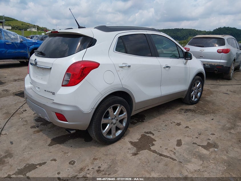 Vin: kl4cjhsb8eb778639, lot: 46225144, buick encore premium 20144