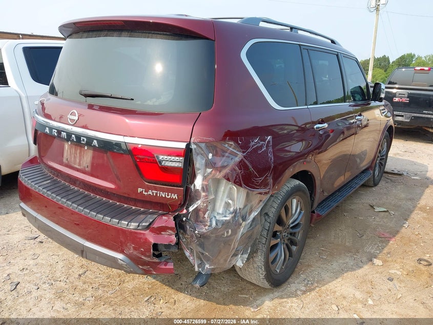 Vin: jn8ay2da5p9400433, lot: 46225298, nissan armada platinum 2wd 20234
