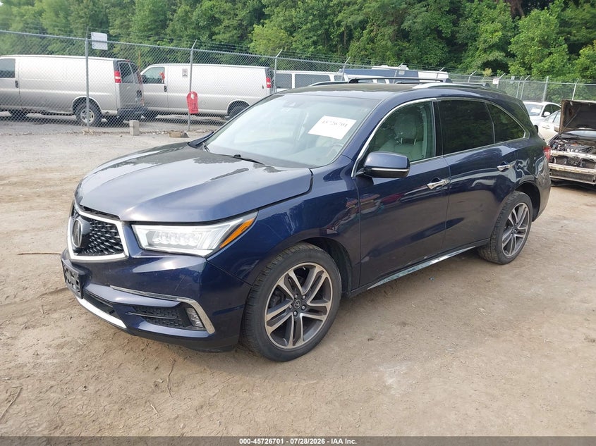2017 Acura MDX, Right Front, IAAI, VIN 5FRYD4H84HB035550 — photo 2