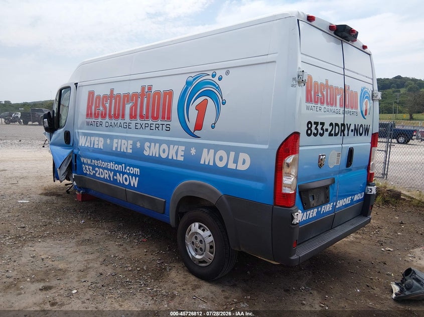 Vin: 3c6trvdg0je118931, lot: 46225511, ram promaster 2500 high roof 159 wb 20183