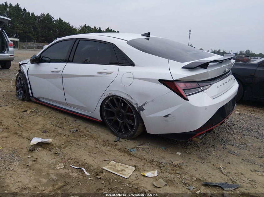 Vin: kmhlw4ak7nu003119, lot: 46225513, hyundai elantra n 20223