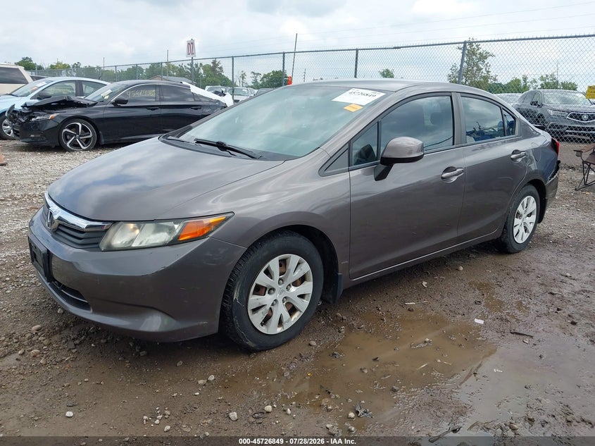 Vin: 19xfb2f59ce108809, lot: 46225548, honda civic ex 20122