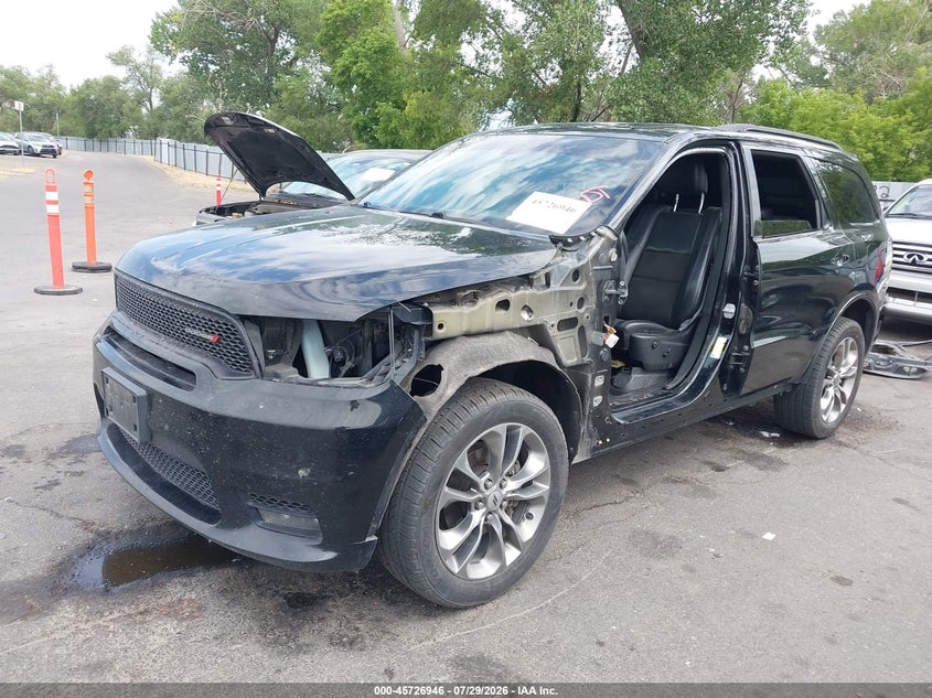 Vin: 1c4rdjdg5kc764680, lot: 46225645, dodge durango gt plus awd 20192