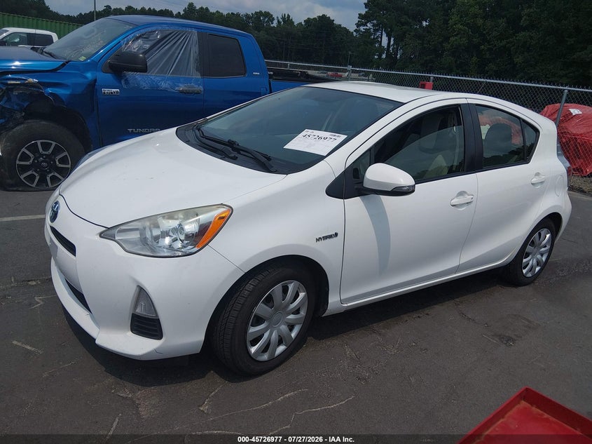 Vin: jtdkdtb33c1509276, lot: 46225676, toyota prius c one 20122