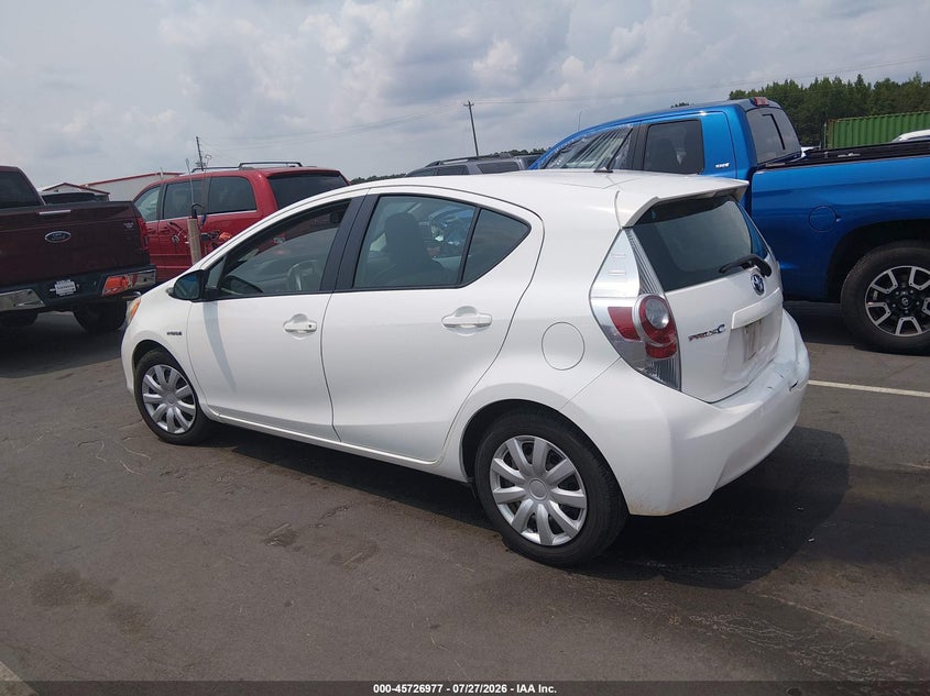 Vin: jtdkdtb33c1509276, lot: 46225676, toyota prius c one 20123