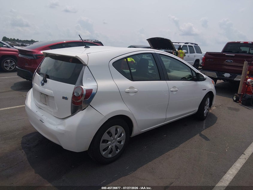 Vin: jtdkdtb33c1509276, lot: 46225676, toyota prius c one 20124