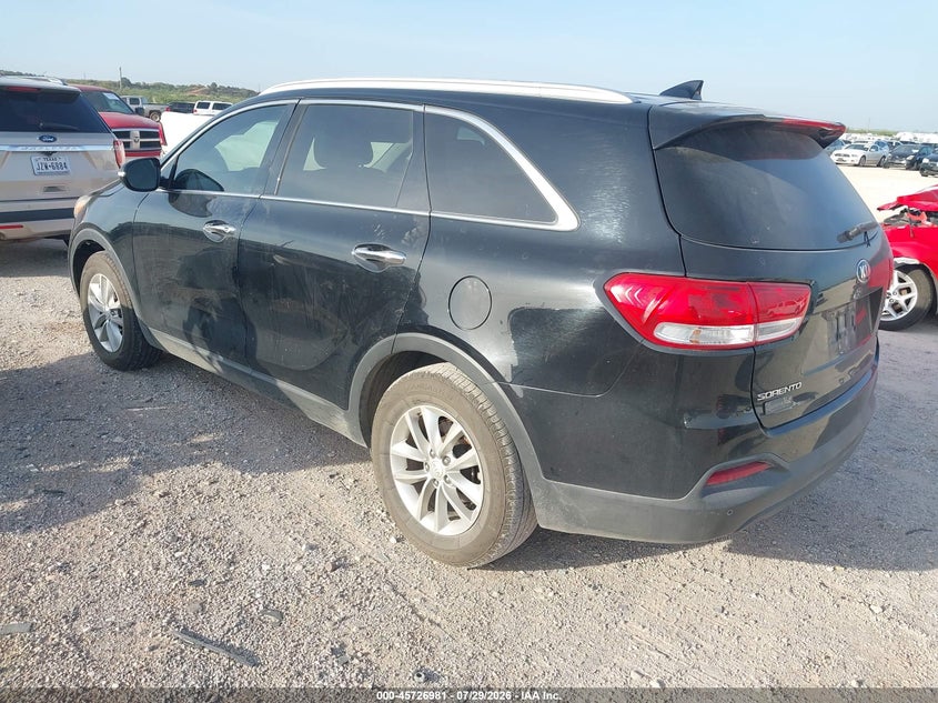 Vin: 5xypg4a37gg075647, lot: 46225680, kia sorento 2.4l lx 20163