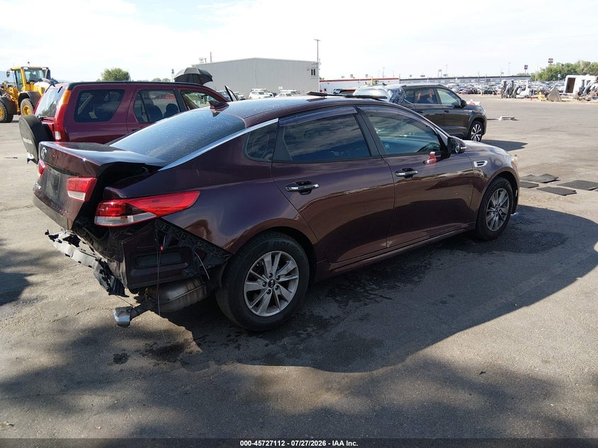 Vin: 5xxgt4l39gg108483, lot: 46225811, kia optima lx 20164