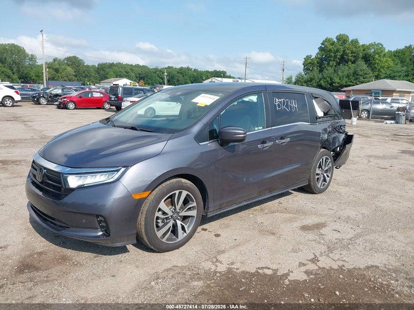 2023 Honda Odyssey, Удар ззаду, IAAI, VIN 5FNRL6H83PB016815 — фото 2