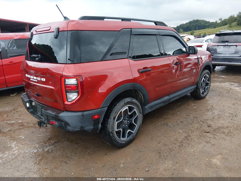 Vin: 3fmcr9b60nrd77178, lot: 46226133, ford bronco sport big bend 20224