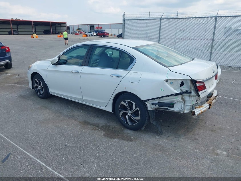 Vin: 1hgcr2f37ga169373, lot: 46226573, honda accord lx 20163