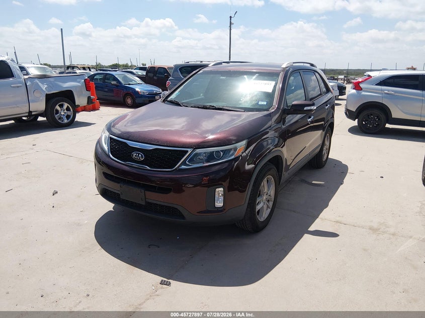 Vin: 5xykt3a67fg555454, lot: 46226596, kia sorento lx 20152