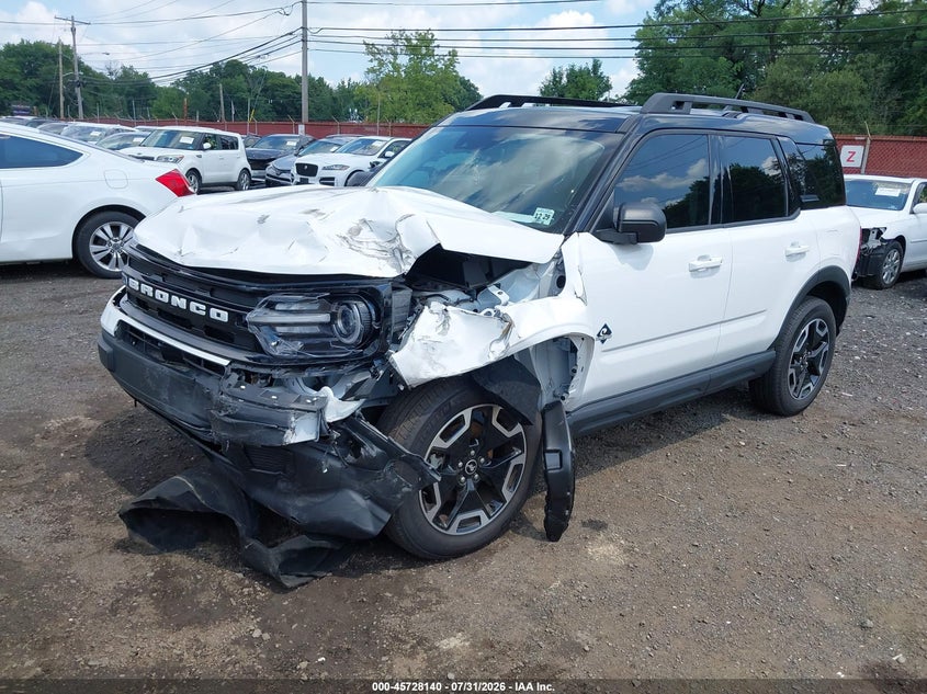 Vin: 3fmcr9c67rrf66284, lot: 46226839, ford bronco sport outer banks 20242