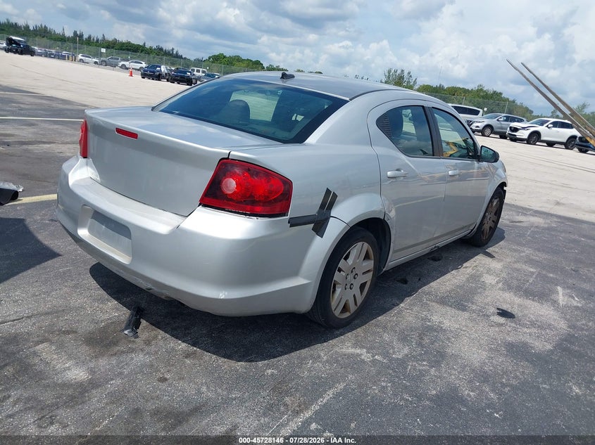 Vin: 1c3cdzab9dn756509, lot: 46226846, dodge avenger se 20134