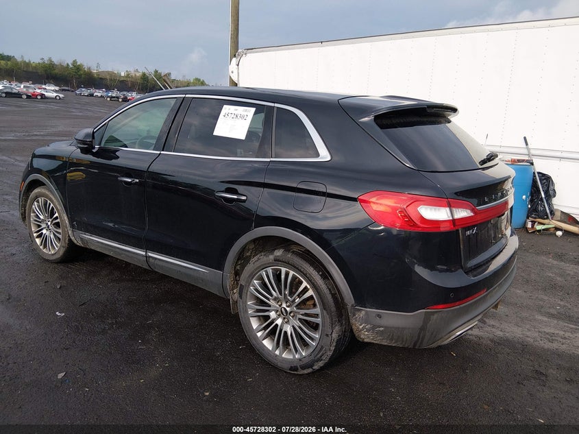 Vin: 2lmtj8lr4gbl27383, lot: 46227001, lincoln mkx reserve 20163