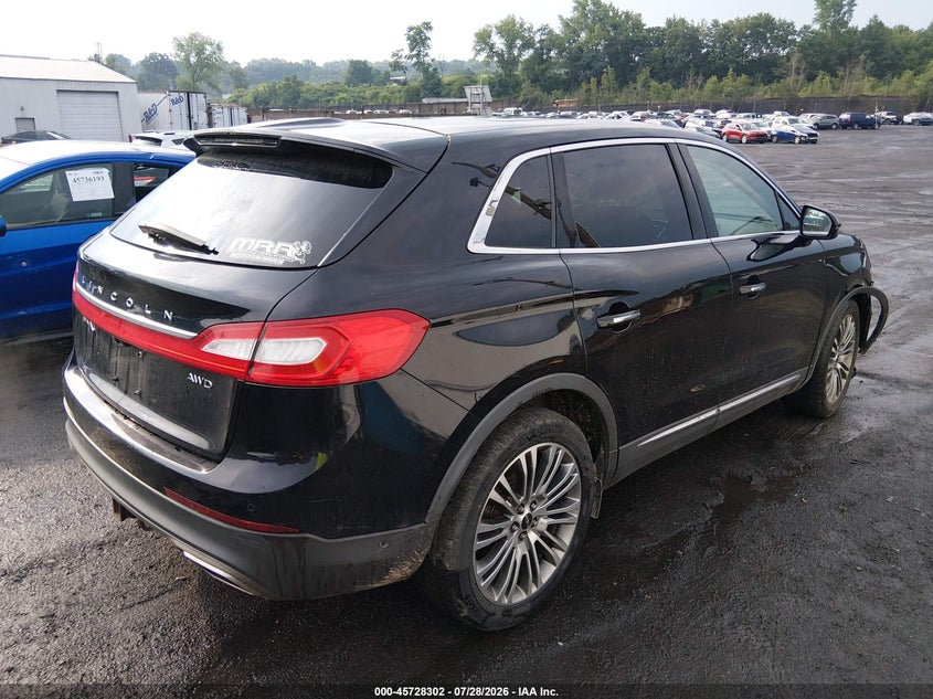 Vin: 2lmtj8lr4gbl27383, lot: 46227001, lincoln mkx reserve 20164