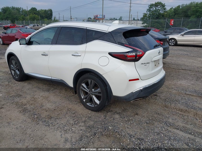 Vin: 5n1az2ms4kn146744, lot: 46227081, nissan murano platinum 20193