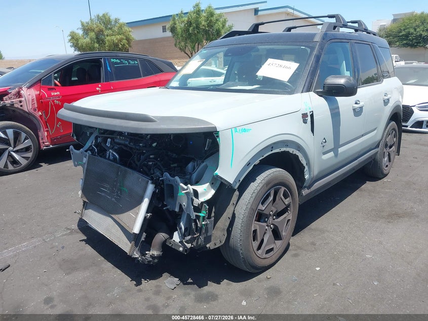 Vin: 3fmcr9c65nrd87946, lot: 46227165, ford bronco sport outer banks 20222