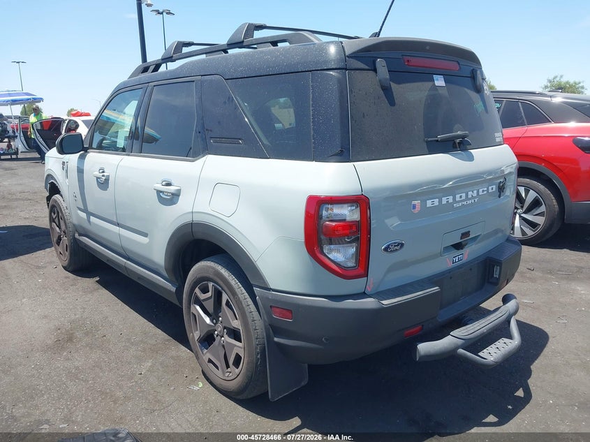 Vin: 3fmcr9c65nrd87946, lot: 46227165, ford bronco sport outer banks 20223