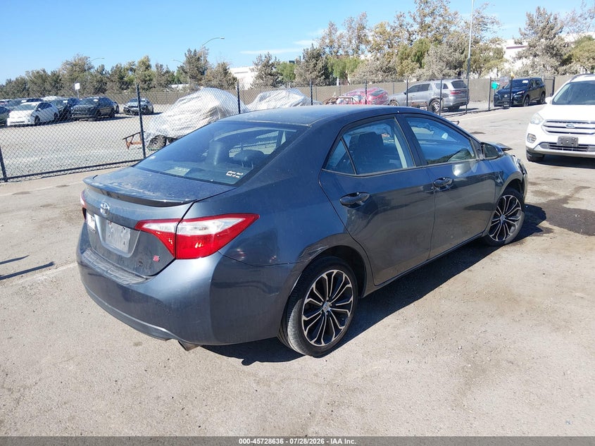 Vin: 5yfburhexfp274337, lot: 46227335, toyota corolla s plus 20154