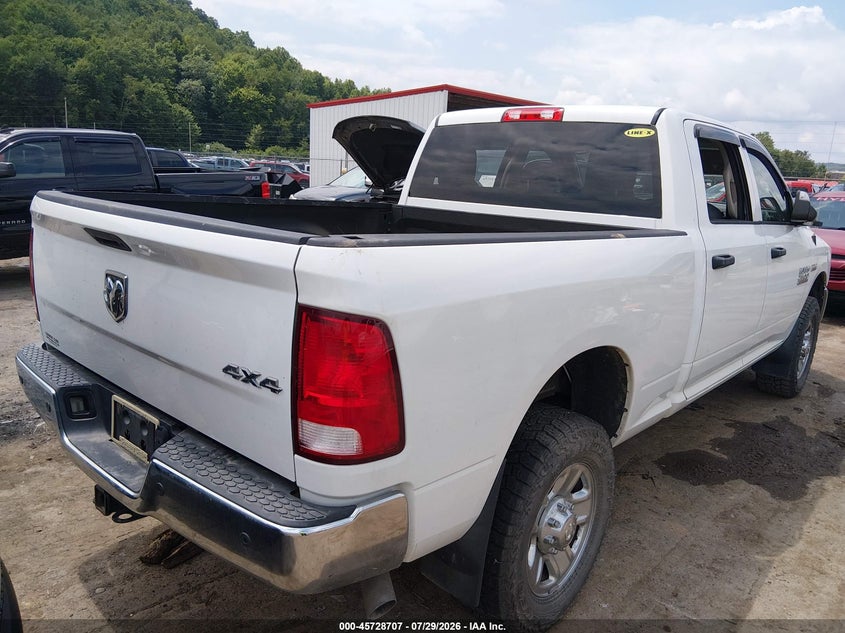 Vin: 3c6ur5cj3jg347674, lot: 46227406, ram 2500 tradesman  4x4 6'4 box 20184