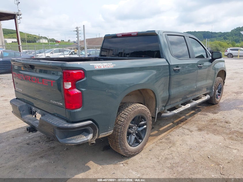 Vin: 3gcpkcek6sg348047, lot: 46227551, chevrolet silverado 1500 4wd  short bed custom trail boss 20254
