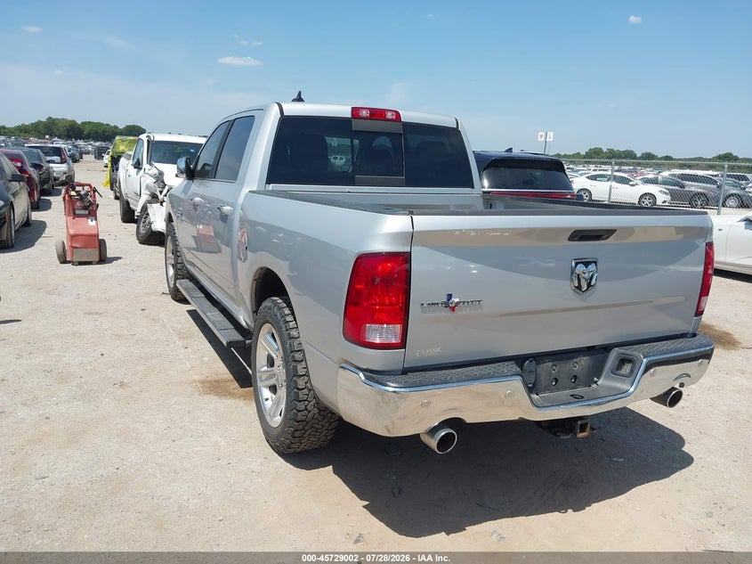 Vin: 1c6rr6lt5js244813, lot: 46227701, ram 1500 lone star silver  4x2 5'7 box 20183