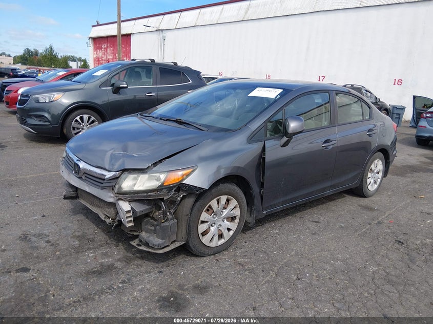 Vin: 19xfb2f55ce386896, lot: 46227770, honda civic lx 20122