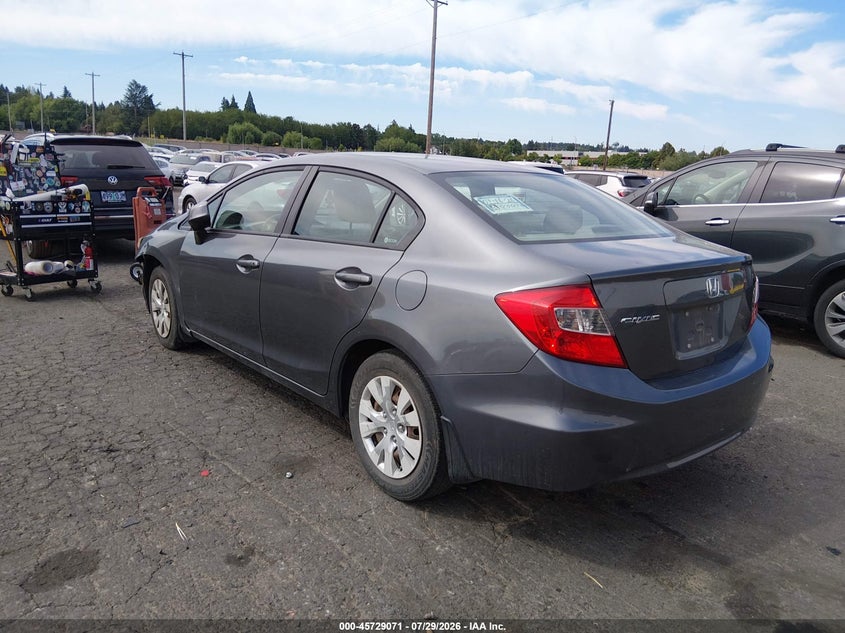 Vin: 19xfb2f55ce386896, lot: 46227770, honda civic lx 20123