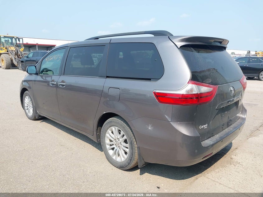 Vin: 5tdyk3dc7fs612754, lot: 46227772, toyota sienna xle 8 passenger 20153