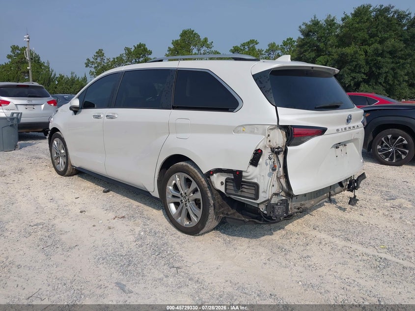 Vin: 5tderkec4ns085598, lot: 46228029, toyota sienna platinum 20223