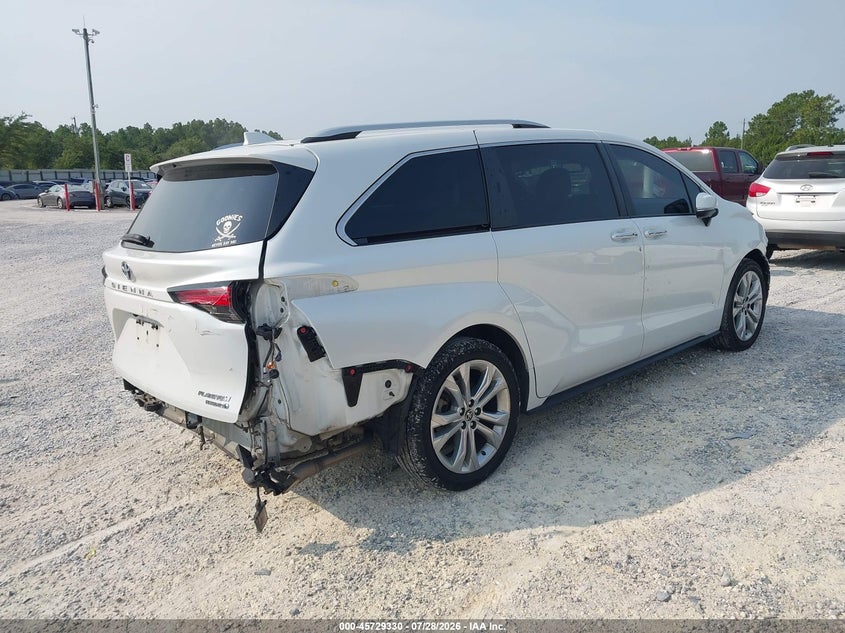 Vin: 5tderkec4ns085598, lot: 46228029, toyota sienna platinum 20224